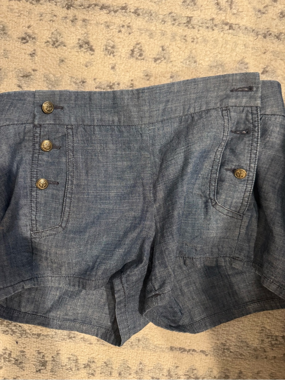 J. Crew Light Blue Chambray Sailor-Style Shorts